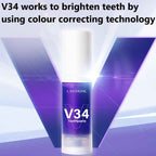 V34 Teeth Whitening Toothpaste for Tooth Stain Removal - Purple Toothpaste