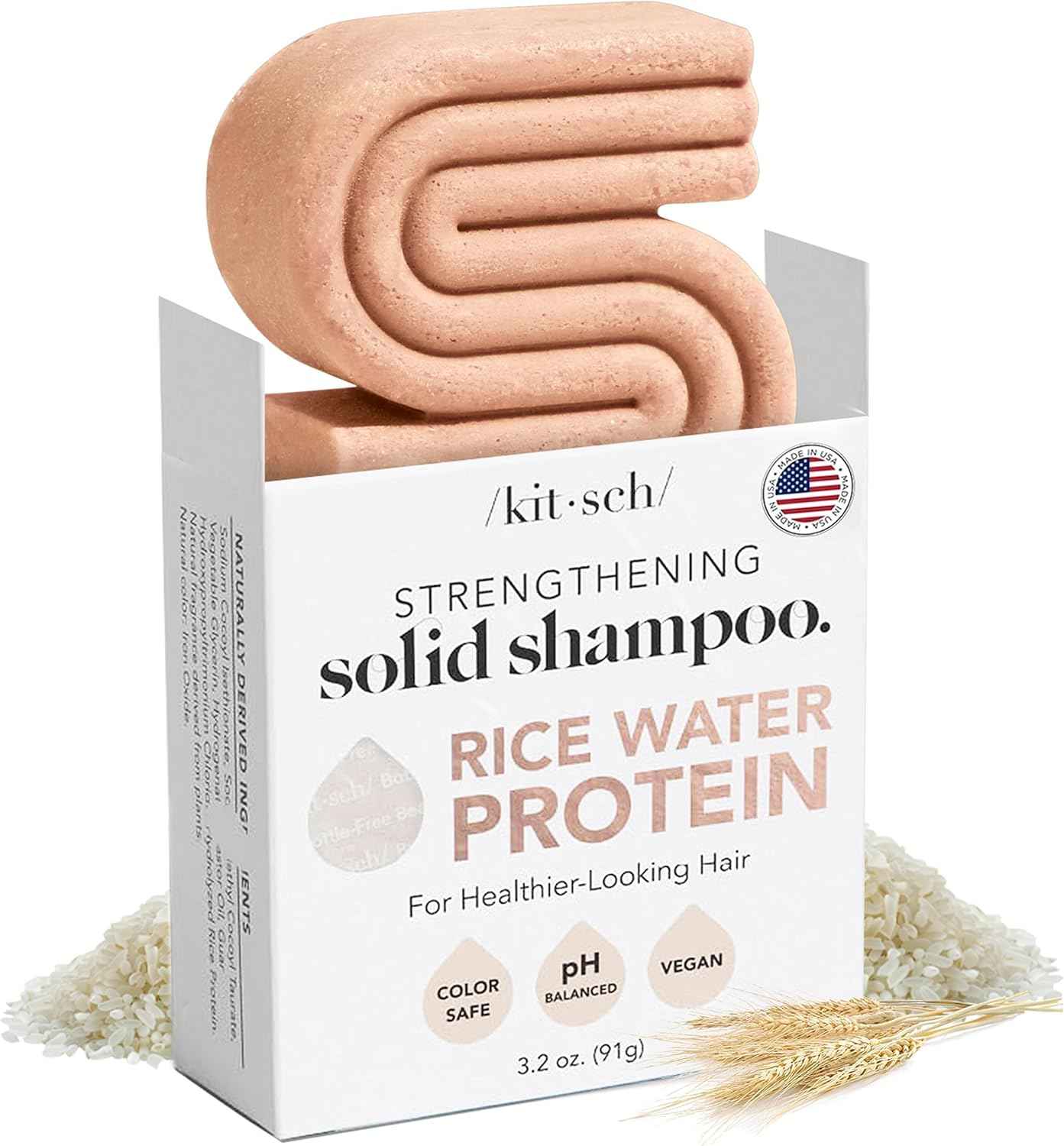 Rice Water Shampoo Bar |  Strengthening Weak or Damaged Hair