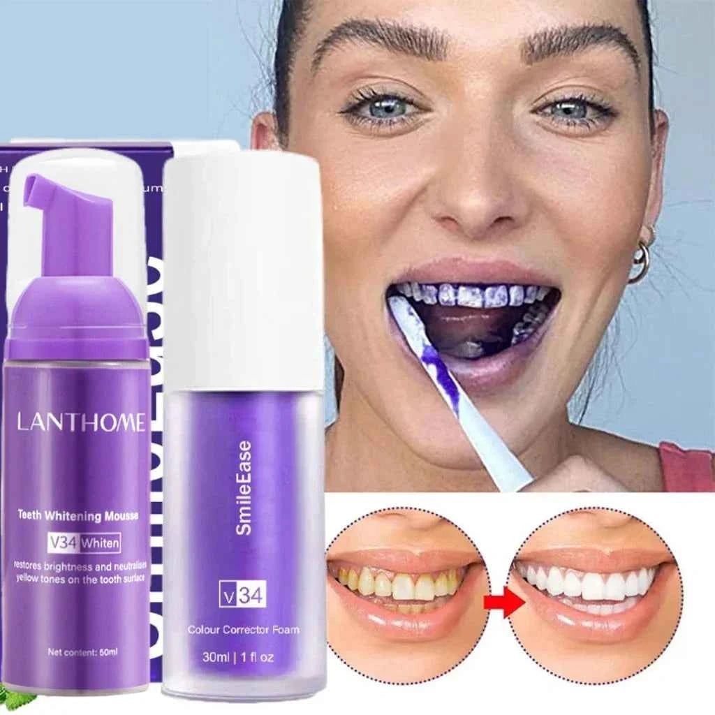 Lanthome Teeth Whitening Foam Mousse for Brightening and Neutralizing Yellow Tones